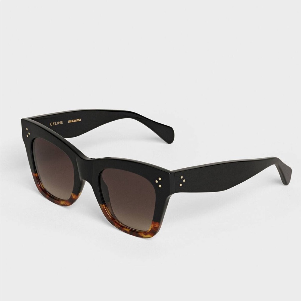 Celine Black Tortoiseshell Square Sunglasses